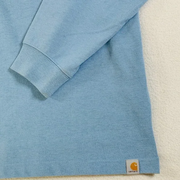 NWT Carhartt C Graphic T-Shirt Mens Relaxed Fit Heavyweight Long Sleeve 2XL Blue - Picture 5 of 11